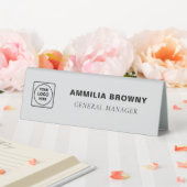 Plaque De Table Enseigne de bureau argentée avec logo pour table (In SItu (Mariage))