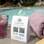 Plaque De Table Enseigne de code QR pour les avis Google et Facebo (InVersositu (sur table))