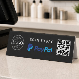 Plaque De Table Enseigne de logo de paiement QR code pour paiement