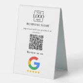 Plaque De Table Enseigne de table Code QR du logo de l'entreprise  (Recto)