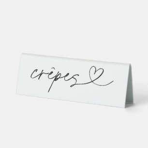Plaque De Table Enseigne en acrylique pour crêpes à mariage