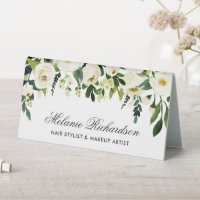 Enseigne nominative florale verte et blanche à l'a