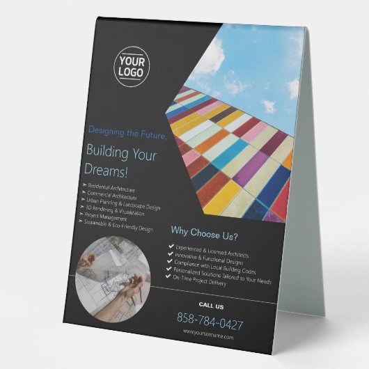 Plaque De Table Entreprise architecturale personnalisée (Recto)