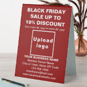 Plaque De Table Entreprise Noir Vendredi Vente sur la table rouge (En SItu (Tableau))