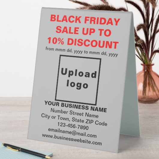 Plaque De Table Entreprise Noir Vendredi Vente sur table grise (En SItu (Tableau))