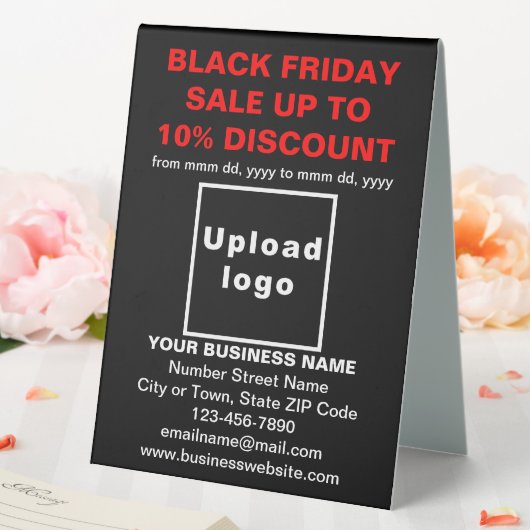 Plaque De Table Entreprise Noir Vendredi Vente sur une table noire (In SItu (Mariage))