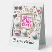 Plaque De Table ÉQUIPE DE BIENVENUE GOLF MARIÉE pour la fête de la (Recto)