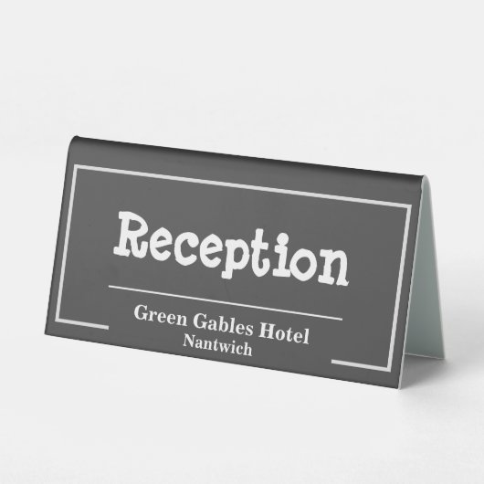 Plaque De Table Espace Réception Réception Dessus (Verso)