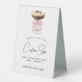 Plaque De Table Espresso Bow Rose Martini Personnalisé (Recto)