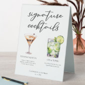 Plaque De Table Espresso Martini Gin & Tonic Cocktail Mariage Menu (En SItu (Tableau))
