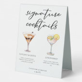 Plaque De Table Espresso Martini Lemon Drop Cocktails Menu Mariage (Verso)