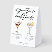 Plaque De Table Espresso Martini Lemon Drop Cocktails Wedding Menu (Verso)