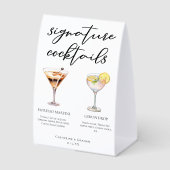 Plaque De Table Espresso Martini Lemon Drop Cocktails Wedding Menu (Recto)