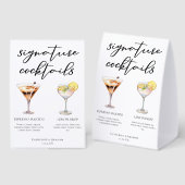 Plaque De Table Espresso Martini Lemon Drop Cocktails Wedding Menu (Recto/verso)