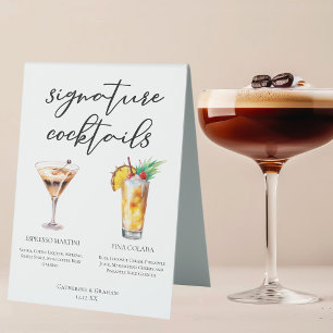 Plaque De Table Espresso Martini Pina Colada Cocktails Menu
