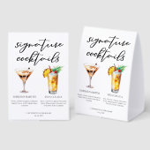 Plaque De Table Espresso Martini Pina Colada Dessert Cocktails (Recto/verso)