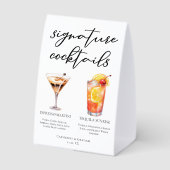 Plaque De Table Espresso Martini Tequila Sunrise Cocktails Menu (Verso)