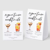 Plaque De Table Espresso Martini Tequila Sunrise Cocktails Menu (Recto/verso)