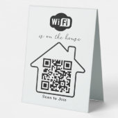 Plaque De Table Est Offert Par La Maison | Code QR WiFi Minimalist (Verso)