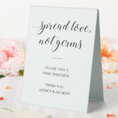 Plaque De Table Étaler l'amour non Germes Mariage Sanitizer à la m (In SItu (Mariage))