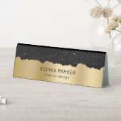 Plaque De Table Étincelle blanche Arrière - plan d'or (En SItu (Tableau))