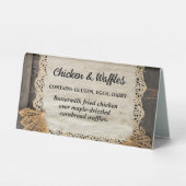 Plaque De Table Étiquette alimentaire buffet rustique Allergie Mar (Recto)