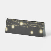 Plaque De Table Étiquette de nourriture élégante noire et or Signa (Verso)