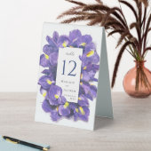 Plaque De Table Étonnant violet Irises Aquarelle Floral Mariage (En SItu (Tableau))