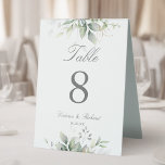 Plaque De Table Eucalyptus Botanique Verdure Aquarelle Élégante<br><div class="desc">De beaux numéros de table mariage avec des eucalyptus aquarelles et des feuilles d'or.</div>
