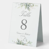 Plaque De Table Eucalyptus Botanique Verdure Aquarelle Élégante (Recto)