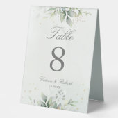 Plaque De Table Eucalyptus Botanique Verdure Aquarelle Élégante (Recto)
