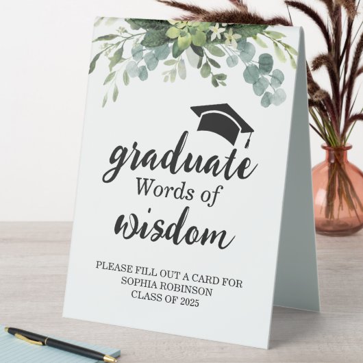 Plaque De Table Eucalyptus Graduation Party Conseil invité (En SItu (Tableau))