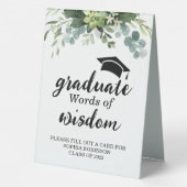 Plaque De Table Eucalyptus Graduation Party Conseil invité (Verso)