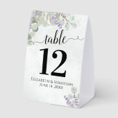 Plaque De Table Eucalyptus & Lavender Elegant Wedding Numéro de ta (Verso)