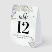 Plaque De Table Eucalyptus & Lavender Elegant Wedding Numéro de ta (Recto)