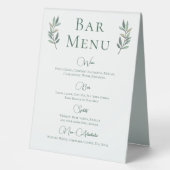 Plaque De Table Eucalyptus Leaf Simple Botanique Mariage Bar Menu (Recto)