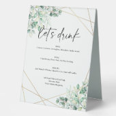 Plaque De Table Eucalyptus Mariage de verdure Boissons Menu (Recto)