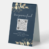 Plaque De Table Eucalyptus Mariage Honeymoon Fund QR Code (Verso)