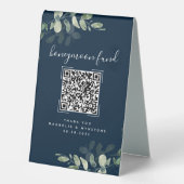 Plaque De Table Eucalyptus Mariage Honeymoon Fund QR Code (Recto)