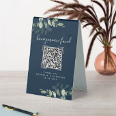 Plaque De Table Eucalyptus Mariage Honeymoon Fund QR Code (En SItu (Tableau))