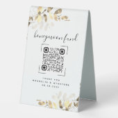 Plaque De Table Eucalyptus Mariage Honeymoon Fund QR Code (Verso)