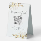 Plaque De Table Eucalyptus Mariage Honeymoon Fund QR Code (Recto)