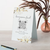 Plaque De Table Eucalyptus Mariage Honeymoon Fund QR Code (En SItu (Tableau))