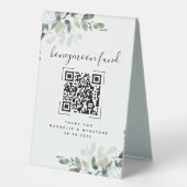 Plaque De Table Eucalyptus Mariage Honeymoon Fund QR Code (Recto)
