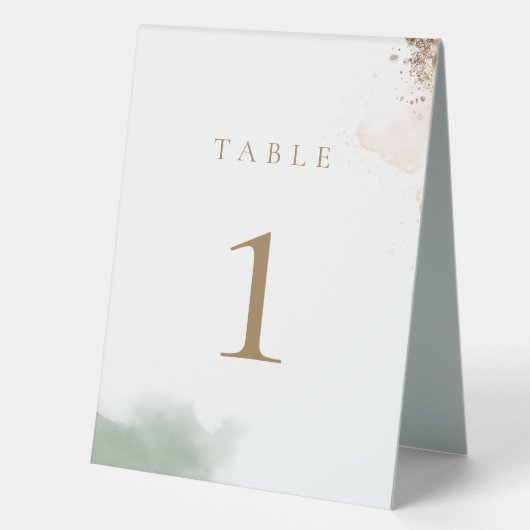 Plaque De Table Eucalyptus or vert Numéro de tableau (Recto)