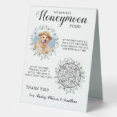 Plaque De Table Eucalyptus Pet Dog Mariage QR Code Lune de miel Fo (Recto)