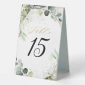 Plaque De Table Eucalyptus Sage Verdure Mariage géométrique modern (Verso)