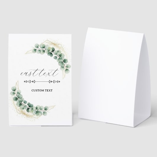 Plaque De Table Eucalyptus Table Tent Sign (Recto/verso)