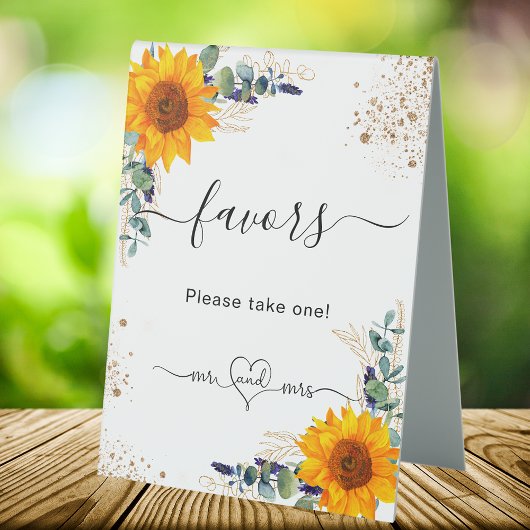 Plaque De Table Eucalyptus tournesol mariage faveurs clients