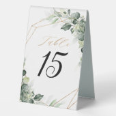 Plaque De Table Eucalyptus Verdure Rustique Mariage géométrique (Verso)